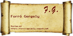 Forró Gergely névjegykártya