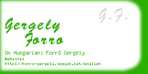gergely forro business card