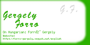 gergely forro business card